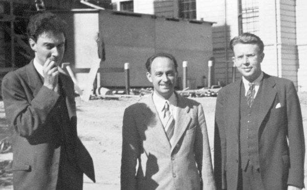 Robert J. Oppenheimer, Enrico Fermi, and Ernest O. Lawrence (Photo by Corbis)