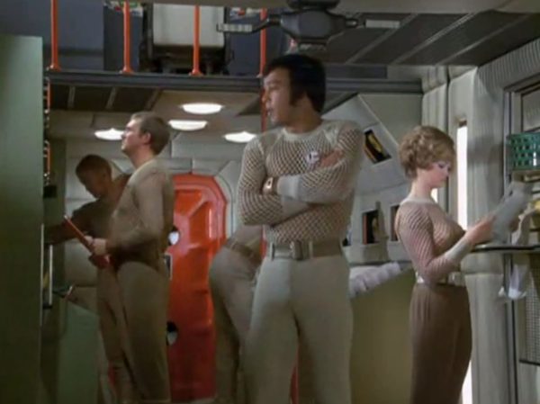 The Gay-Pride Fishnet Uniforms - The string-vest mesh and fishnet shirts worn by the male crew of the Skydiver submarine are a hilarious peak of 1970s fashion.
The Look - The male officers wore tight, completely see-through, sleeveless white fishnet string vests.
The "Sci-Fi" Excuse - The creators claimed the mesh holes allowed the skin to "breathe" in the sweaty, claustrophobic, high-tech environments of a submarine.
The Reality - It looked entirely like modern clubwear or pride festival gear. It was wildly liberal for 1970 network television to show straight male military officers casually walking around looking highly sexualized in see-through mesh.